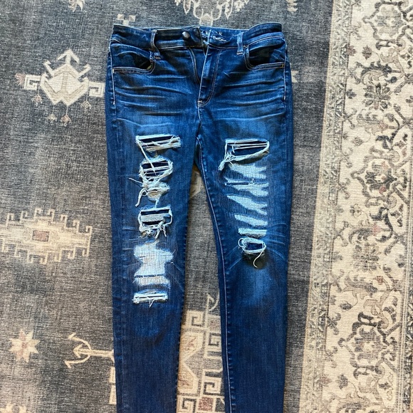 American Eagle Outfitters Denim - American Eagle High Rise Ripped Skinny Jeans